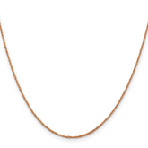 14K Rose Gold 20 inch 1.10mm Ropa with Spring Ring Clasp Chain